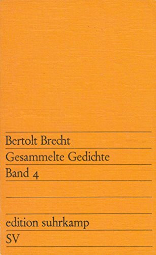 Bertolt Brecht Gesammelte Gedichte - Band 4