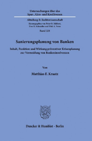 Sanierungsplanung von Banken.