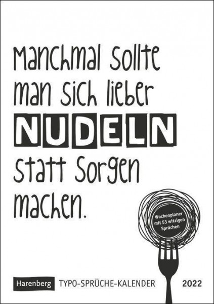 Typo-Sprüche-Kalender s/w Kalender 2022