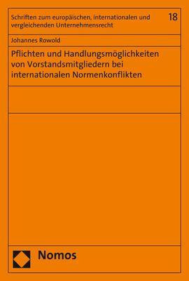Pflichten und Handlungsmöglichkeiten von Vorstandsmitgliedern bei internationalen Normenkonflikten