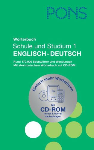 PONS Wörterbuch für Schule und Studium Englisch, Teil 1: Englisch-Deutsch. Ausgabe für Rheinland-Pfalz: Englisch-Deutsch mit CD-ROM. Ausgabe für die Schulbuchausleihe in Rheiland-Pfalz