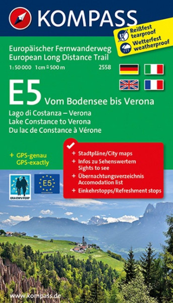 E 5 Bodensee bis Verona 1 : 50 000