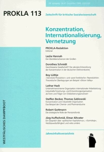 Konzentration, Internationalisierung, Vernetzung (PROKLA / Zeitschrift für kritische Sozialwissenschaft)