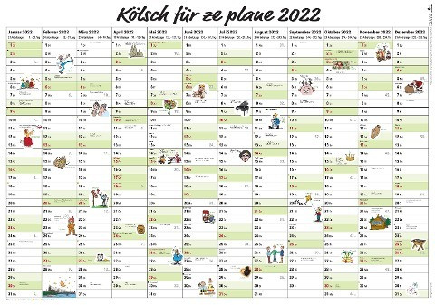 Kölsch für ze plane 2022 Wandplaner