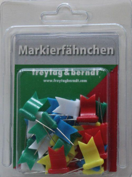 Markierfähnchen wehend, Bunt