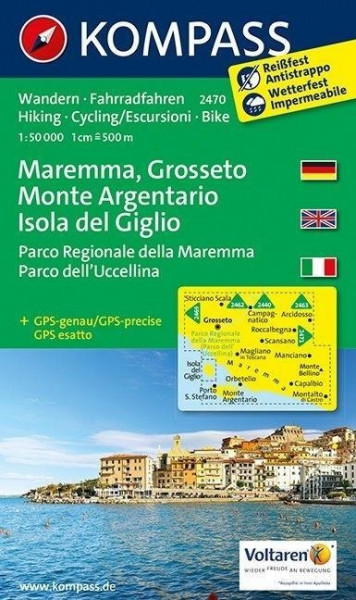 Maremma - Grosseto - Monte Argentario - Isola del Giglio - Parco Regionale della Maremma - Parco dell' Uccellina 1:50 000