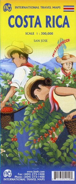Costa Rica Travel Reference Map 1 : 300 000