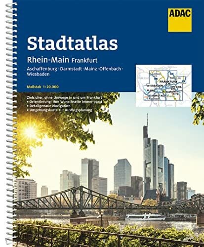 ADAC Stadtatlas Rhein-Main, Frankfurt 1:20 000: mit Aschaffenburg, Darmstadt, Mainz, Offenbach, Wiesbaden (ADAC Stadtatlanten 1:20.000)