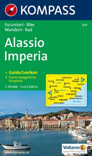 Kompass Karten, Alassio, Imperia: Wanderkarte mit Kurzführer dt. /ital., Radwegen und Ortsplänen. 1:50000 (KOMPASS Wanderkarte, Band 641)