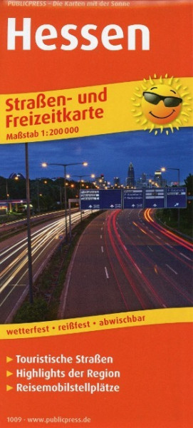 Hessen. Straßen- und Freizeitkarte 1 : 200 000