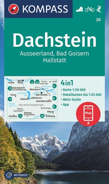 KOMPASS Wanderkarte 20 Dachstein, Ausseerland, Bad Goisern, Hallstatt 1:50.000