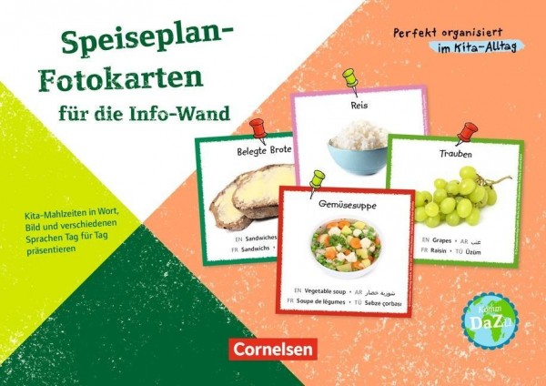 Speiseplan-Fotokarten für die Info-Wand