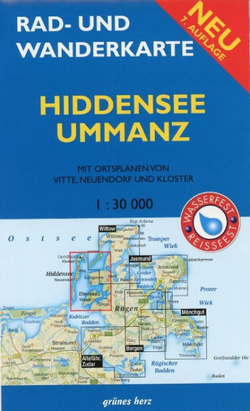 Hiddensee, Ummanz 1 : 30 000 Rad- und Wanderkarte