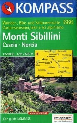 Kompass Karten, Monti Sibillini, Cascia-Norcia: Mit Kurzführer und alpinen Skirouten. Italienische Ausgabe. 1:50000 (KOMPASS Wanderkarte)