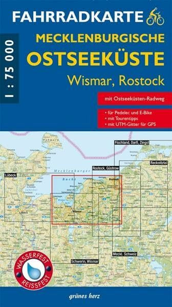 Fahrradkarte Mecklenburgische Ostseeküste Wismar, Rostock: Mit Tourentipps. Wasser- und reißfest. (Fahrradkarten)