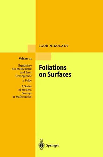 Foliations on Surfaces (Ergebnisse der Mathematik und ihrer Grenzgebiete. 3. Folge / A Series of Modern Surveys in Mathematics, 41, Band 41)