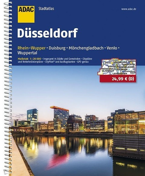 ADAC Stadtatlas Düsseldorf/Rhein-Wupper mit Duisburg, Mönchengladbach, Venlo 1 : 20 000