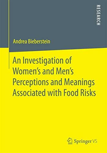 An Investigation of Women's and Men’s Perceptions and Meanings Associated with Food Risks