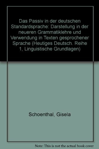 Das Passiv in der deutschen Standardsprache