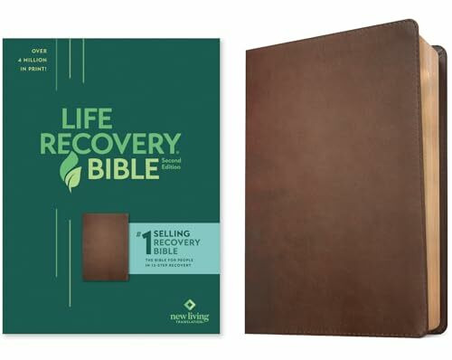 The Life Recovery Bible: New Living Translation, Rustic Brown, Leatherlike