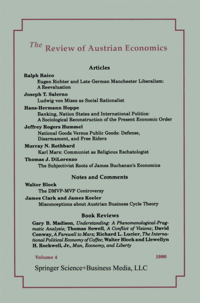 The Review of Austrian Economics, 1990