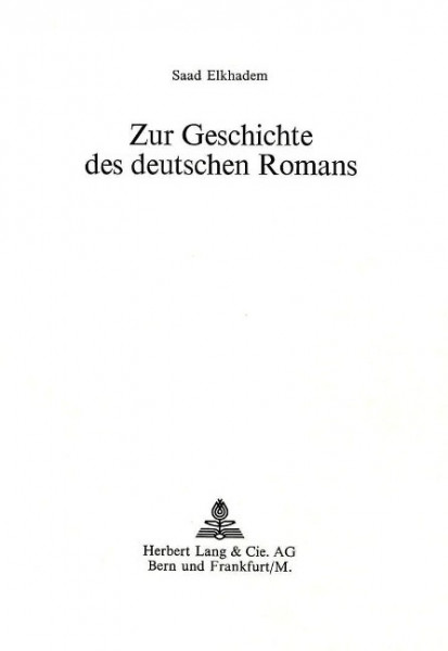 Zur Geschichte des deutschen Romans