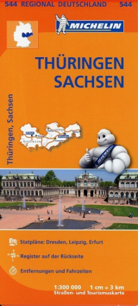 Michelin Regionalkarte Thüringen / Sachsen 1 : 300 000