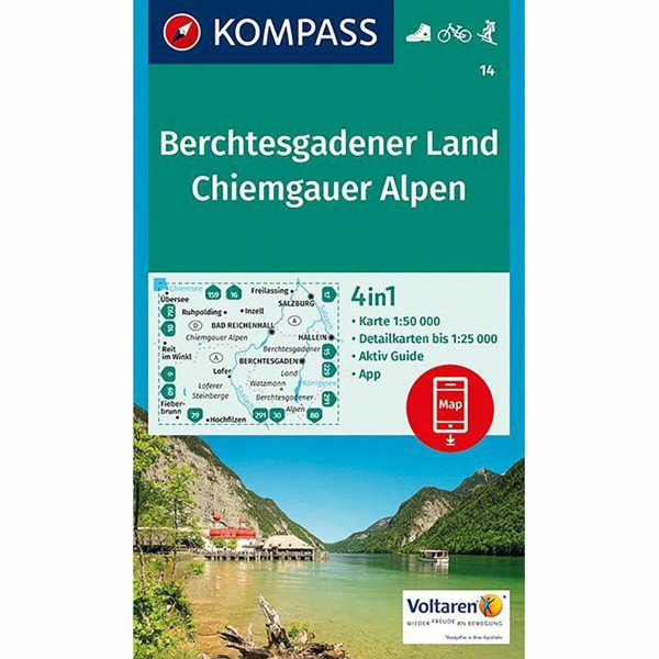 Berchtesgadener Land - Chiemgauer Alpen: Wanderkarte mit Aktiv Guide, Radwegen und Skitouren. GPS-genau. 1:50000 (KOMPASS Wanderkarte, Band 14)