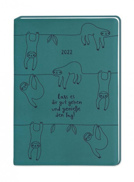 Terminplaner Lederlook A6 "Petrol" 2022