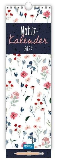 Trötsch Notizkalender Hochformat Blumen mit Stift 2022