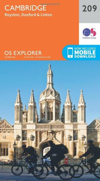 Cambridge, Royston, Duxford & Linton (OS Explorer Map, Band 209)