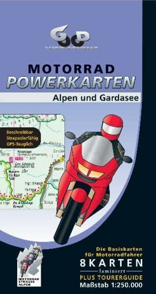 Powerbox Alpen und Gardasee: Die Basiskarten für Motorradfahrer. Laminiert (Motorrad Powerkarten 1:250.000 / Jeweils 8 laminierte Kartenblätter, beschreib und wieder abwischbar + Tourerguide)