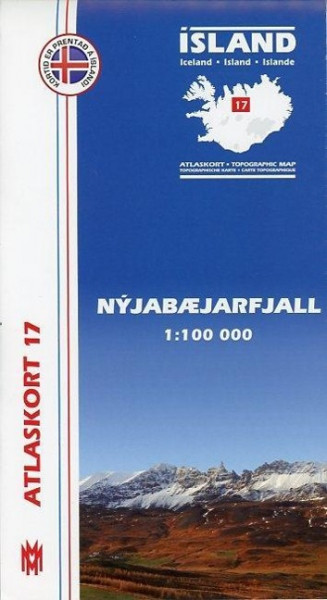 Island Atlaskort 17 Nyjabæjarfjall 1:100.000