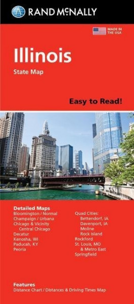 Rand McNally Easy to Read: Illinois State Map