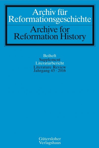 Archiv für Reformationsgeschichte - Literaturbericht