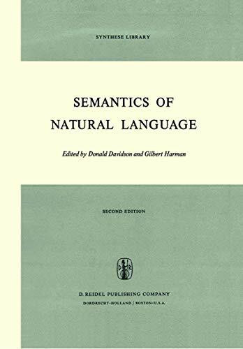 Semantics of Natural Language (Synthese Library, 40, Band 40)