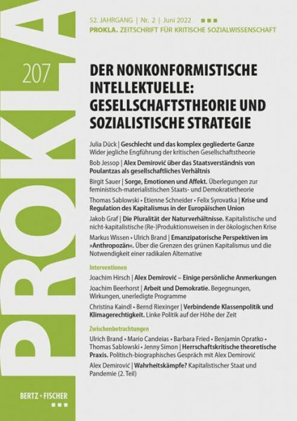 Der nonkonformistische Intellektuelle: Gesellschaftstheorie und sozialistische Strategie: PROKLA 207 / 52. Jg., Heft 2, Juni 2022 (PROKLA. Zeitschrift für kritische Sozialwissenschaft)