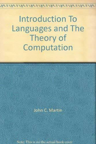 Introduction to Languages and the Theory Ofcomputation