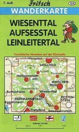 Wiesenttal - Aufsesstal - Leinleitertal 1 : 35 000. Fritsch Wanderkarte