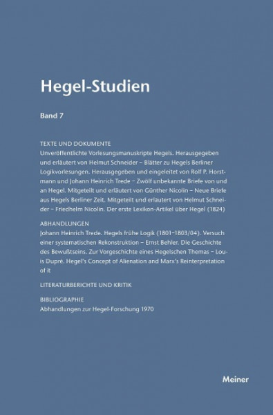 Hegel-Studien / Hegel-Studien Band 7 (1972)