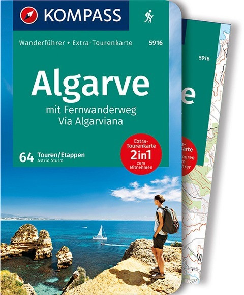 KOMPASS Wanderführer Algarve mit Fernwanderweg Via Algarviana, 64 Touren