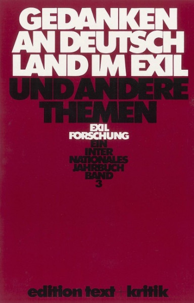Gedanken an Deutschland im Exil und andere Themen