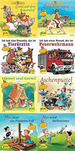 Conni auf dem Bauernhof/ Conni lernt reiten/ Ich hab eine Freundin, die ist Tierärztin/ Ich hab einen Freund, der ist Feuerwehrmann/ Hänsel und Gretel/ Aschenputtel/ Max baut ein Piratenschiff/ Max wi