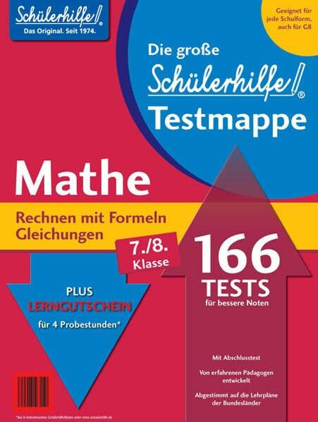 Testmappe Mathe Rechnen mit Formeln/Gleichungen (Kl. 7.-8.)
