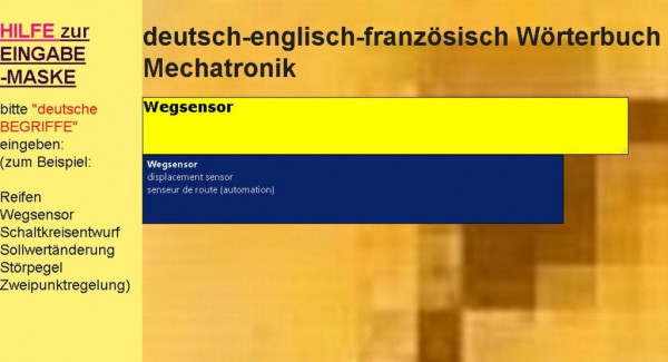 Uebersetzungen in deutsch-englisch-franzoesisch + fr-de-en + en-de-fr: Woerterbuch Automatisierungst