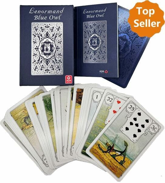 Lenormand Blue Owl (Silver Edition, English Lenormand Cards)