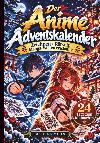 Der Anime Adventskalender - Zeichnen, Rätseln und Manga-Welten erschaffen: 24 kreative Challenges bis Weihnachten für Anime- und Manga-Fans