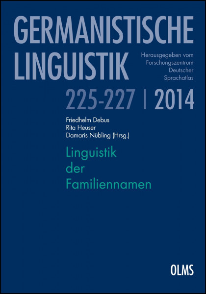 Linguistik der Familiennamen (Germanistische Linguistik)