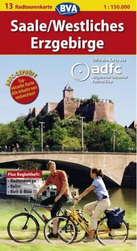 Saale /Westliches Erzgebirge: ADFC-Radtourenkarte 1:150.000