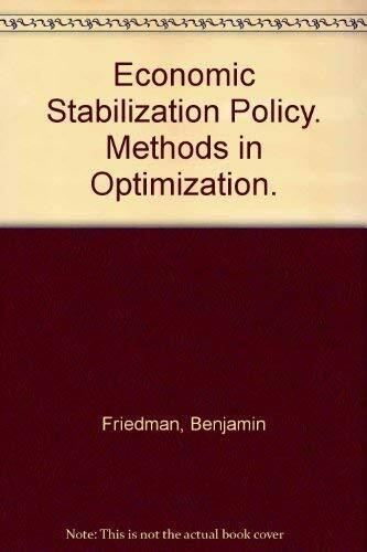 Economic Stabilization Policy: Methods in Optimization